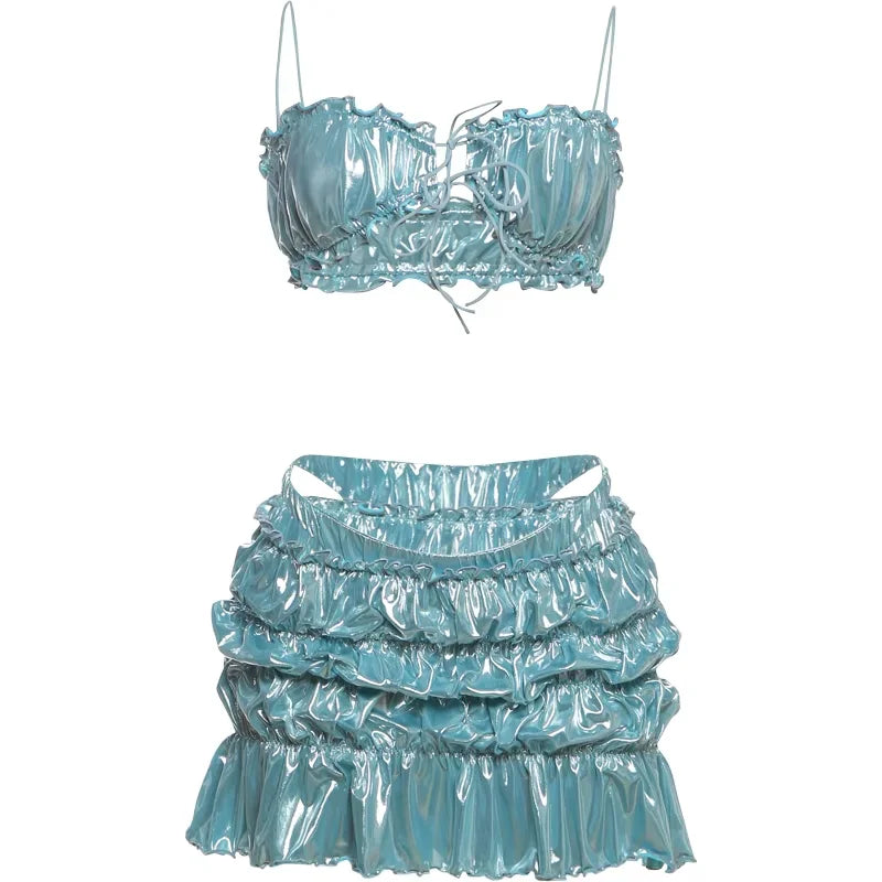 Sisterlinda Shiny Reflective 2-Piece Swim Set