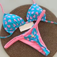 Lace-Up Split Two-Piece Bikini – Solid Color