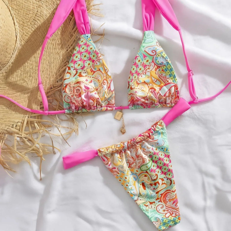 Printed Split Bikini – Sexy Women's Swimsuit for Beach Vacation