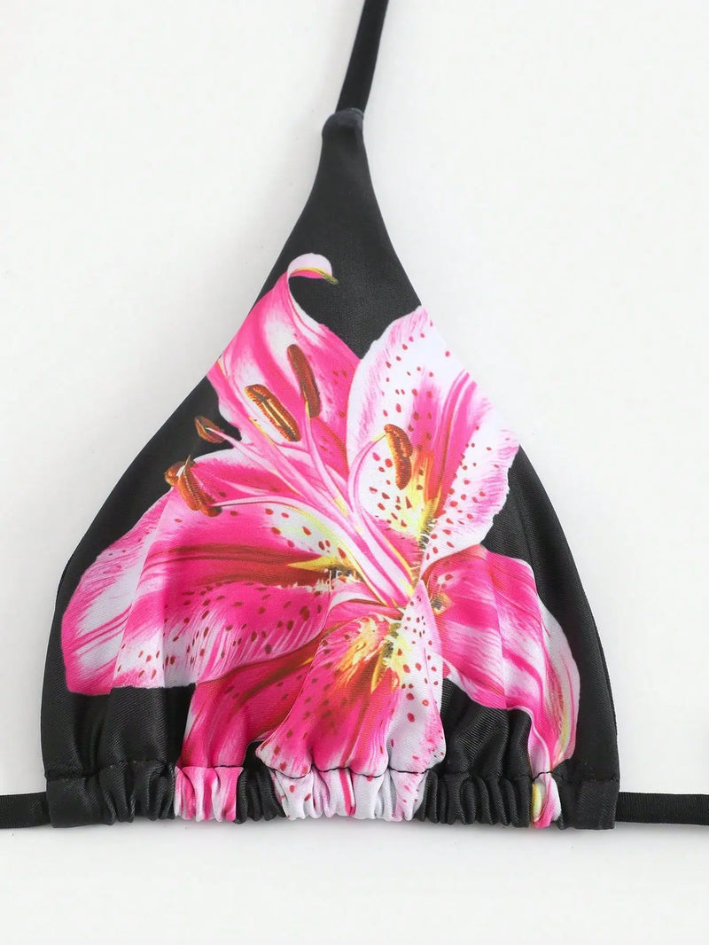 2025 Floral 3-Piece High Waist Bikini Set with Long Skirt – Beachwear for Women