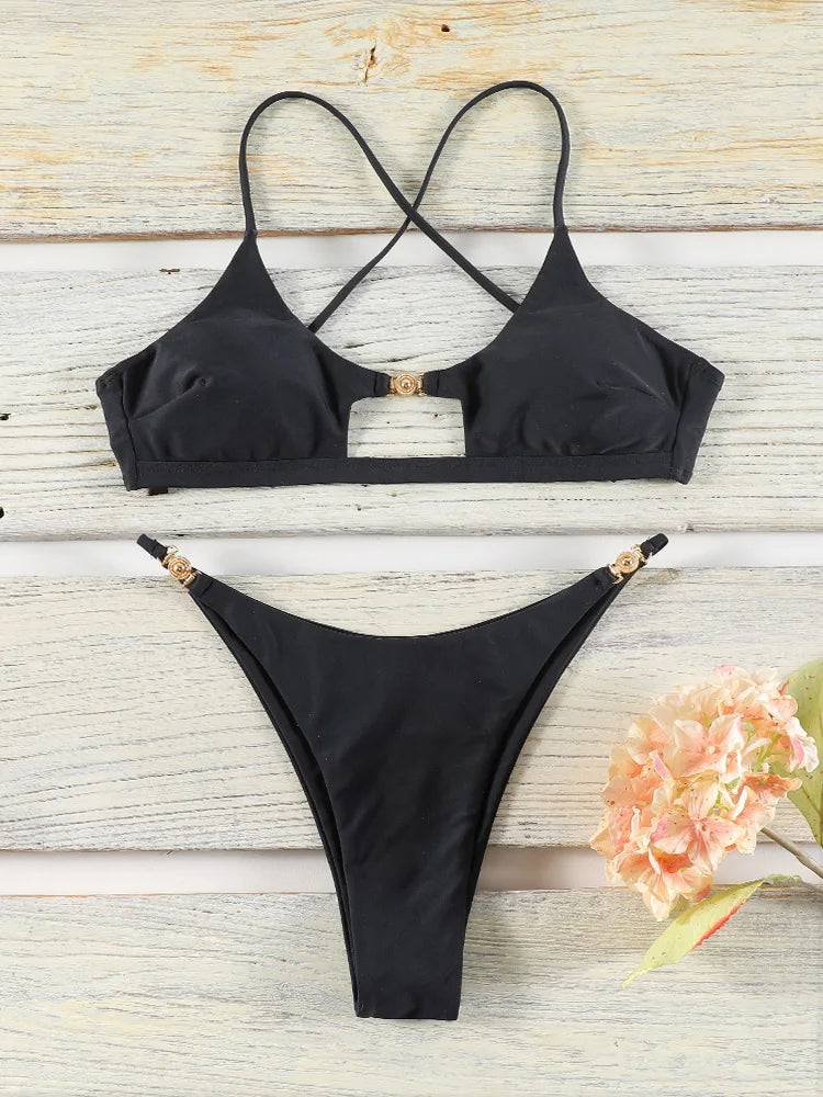 ZRTAK 2025 Floral Triangle Bikini Set