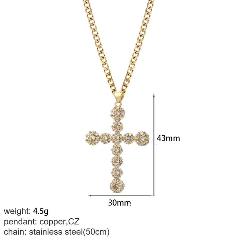 Gold Our Lady Cross Choker Necklace