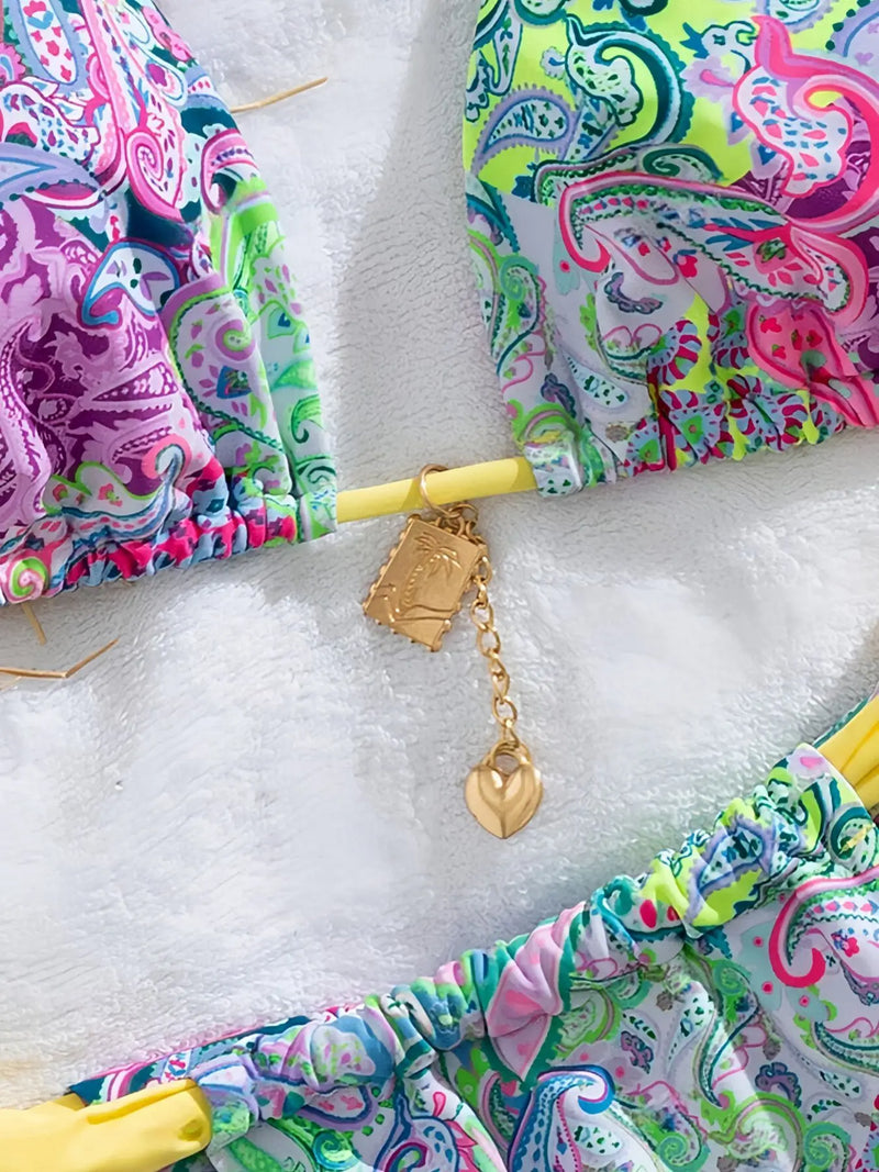 Printed Split Bikini – Sexy Women's Swimsuit for Beach Vacation