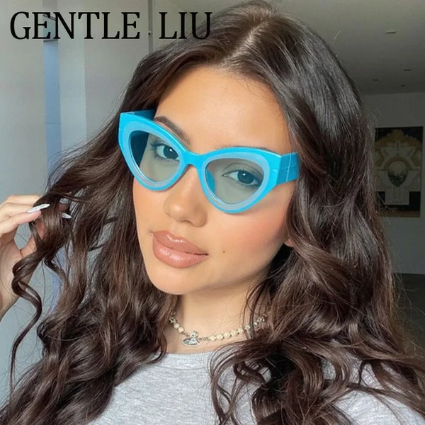 Oversized Cat Eye Sunglasses – Y2K Style