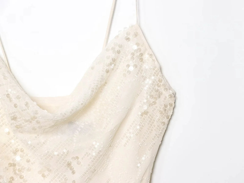 Sequined Tiered Mini Cami Dress