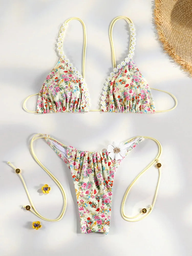 2025 High Cut Brazilian Bikini Set – Solid Color Swimwear