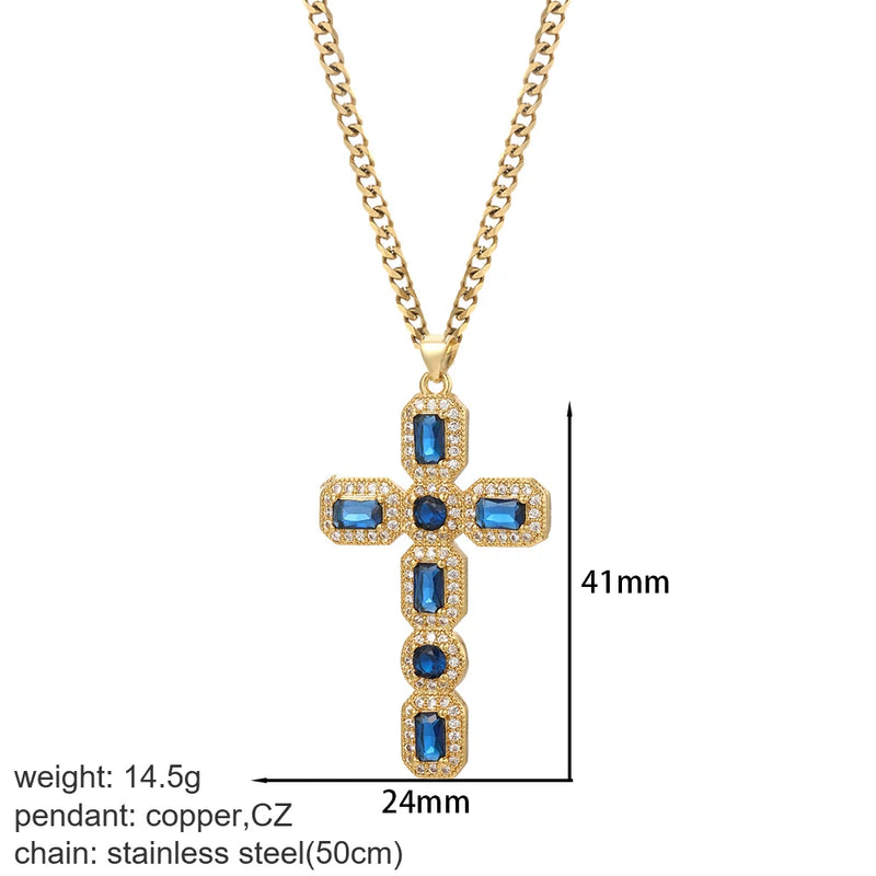 Gold Our Lady Cross Choker Necklace