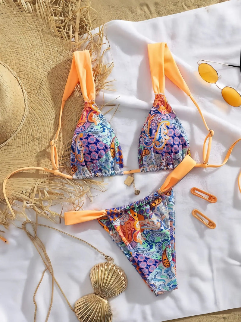 Printed Split Bikini – Sexy Women's Swimsuit for Beach Vacation