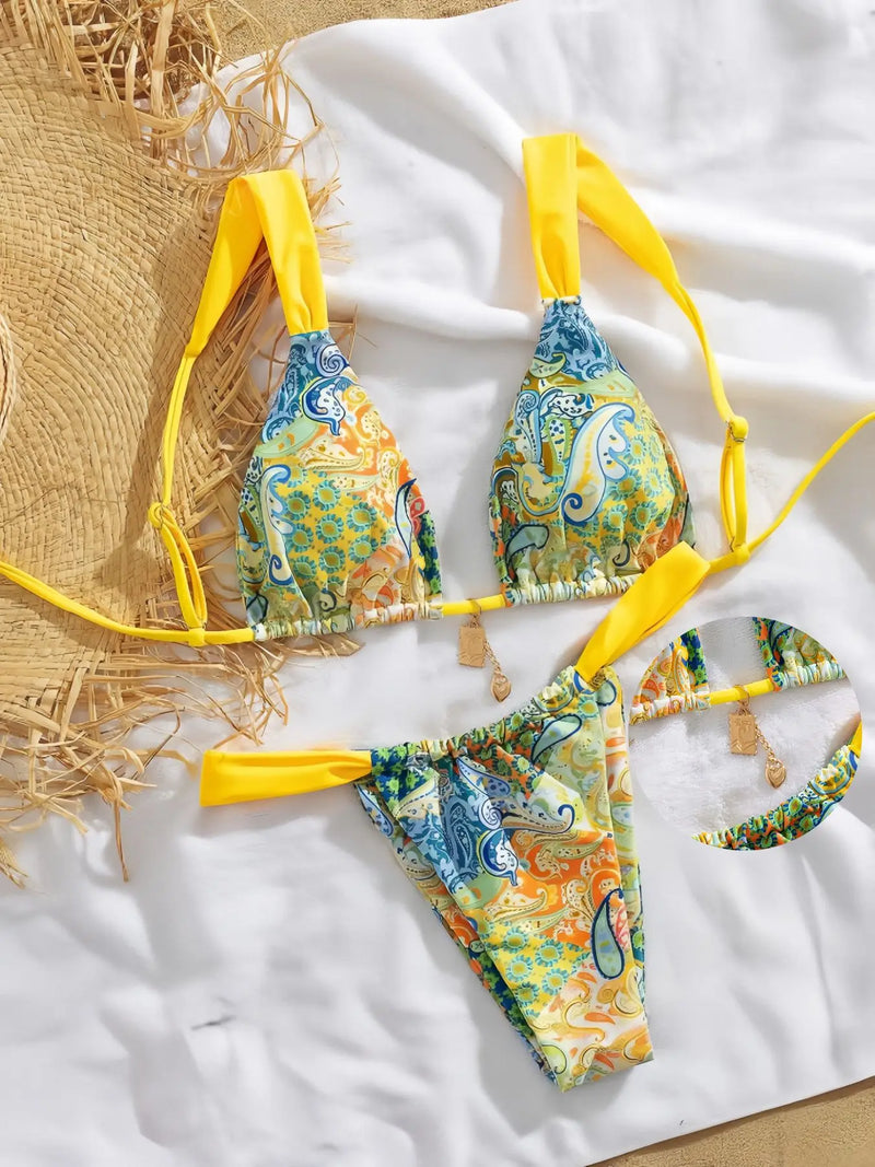 Printed Split Bikini – Sexy Women's Swimsuit for Beach Vacation