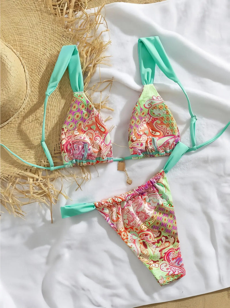 Printed Split Bikini – Sexy Women's Swimsuit for Beach Vacation