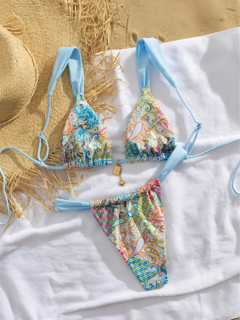 Printed Split Bikini – Sexy Women's Swimsuit for Beach Vacation