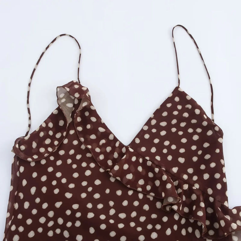 Polka Dot Sleeveless Suspender Dress