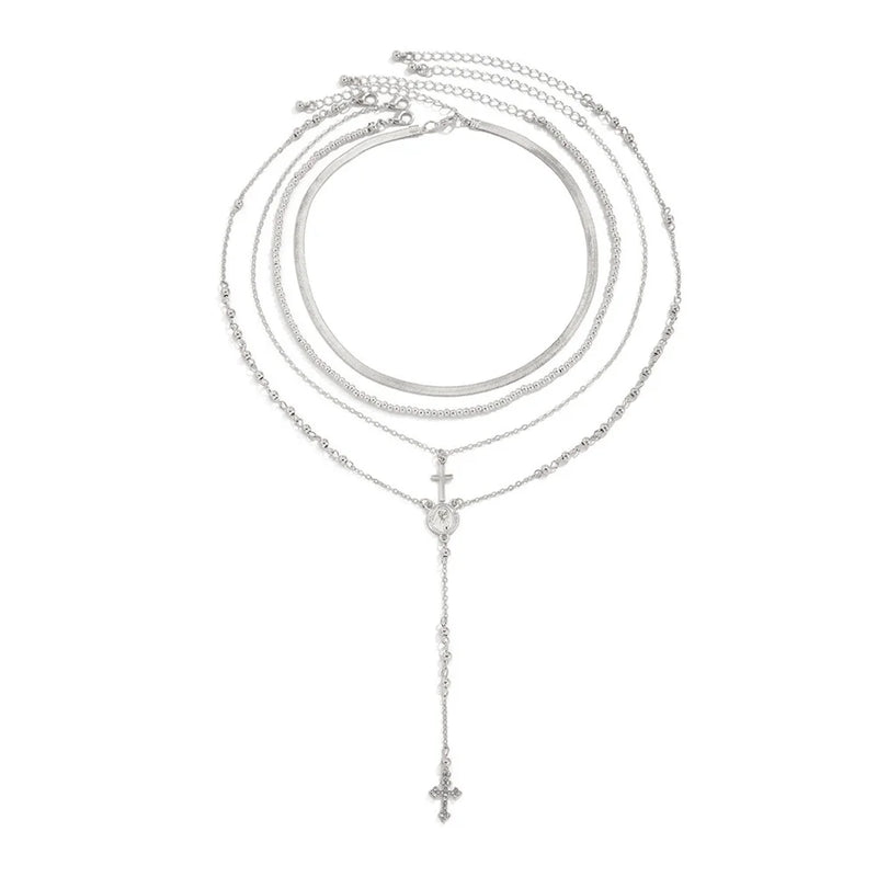 3-Piece Cross Pendant Necklace Set