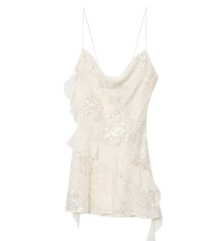Sequined Tiered Mini Cami Dress