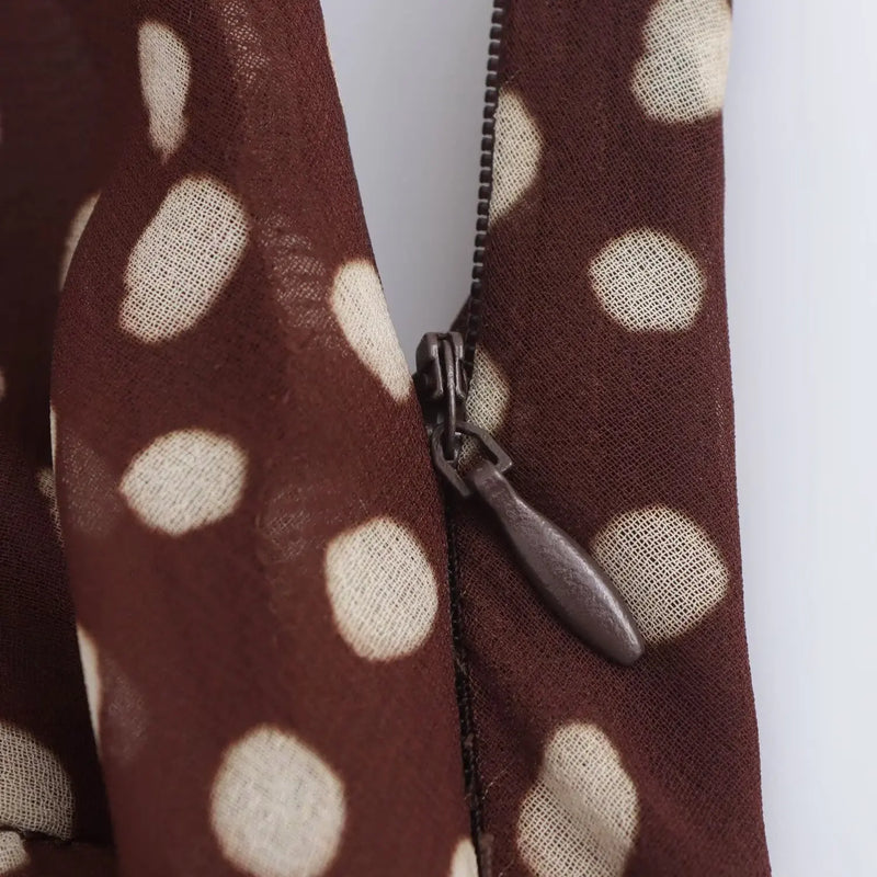 Polka Dot Sleeveless Suspender Dress
