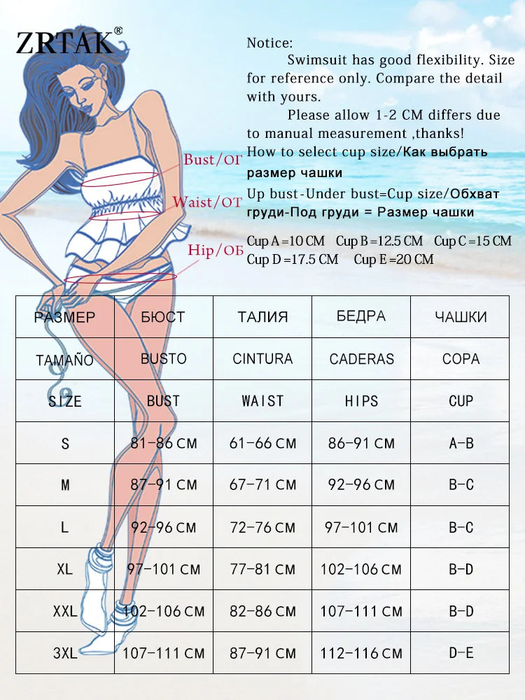 ZRTAK Striped Push-Up Bandage One-Piece Swimsuit