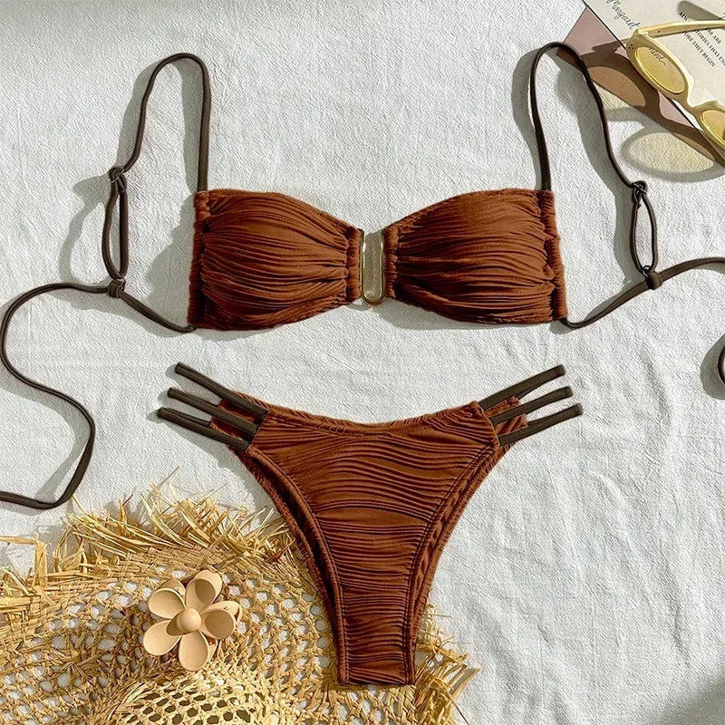 Sexy Push-Up Bikini Set – Brazilian Women’s Swimwear 2025